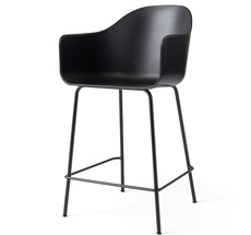 Audo Harbour Stuhl Counter Chair Black Steel Base/Black Shell 