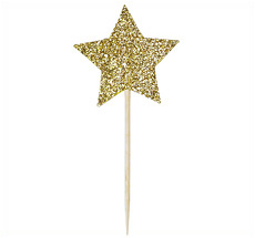 Miss Étoile Deko-Stick Big Star Gold 12 Stk.