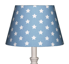 Lampenschirm Sterne auf Mittelblau 23 cm