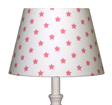 Lampenschirm Sterne Pink auf Weiß