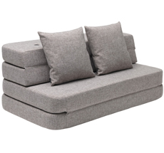 by KlipKlap KK 3 fold Sofa XL soft 140 cm Multi Grey/Grey