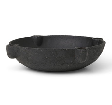 ferm LIVING Bowl Kerzenhalter L Ceramic Dark Grey