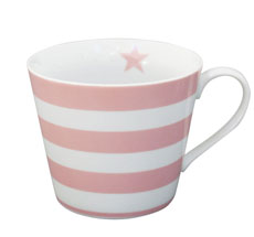 Krasilnikoff Happy Cup Tasse Stripes Pink