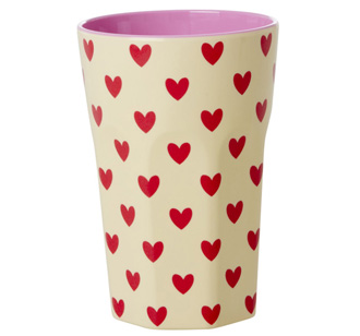 Rice Melamin Lattebecher Darling Hearts 400 ml