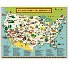 Cavallini Puzzle National Parks Map 1000-teilig