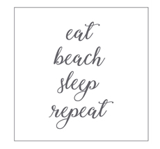 Krasilnikoff Papierserviette eat, beach, sleep, repeat 