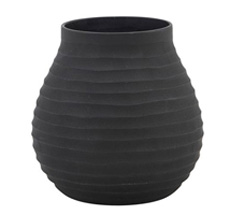 House Doctor Vase Groove Schwarz 10 cm