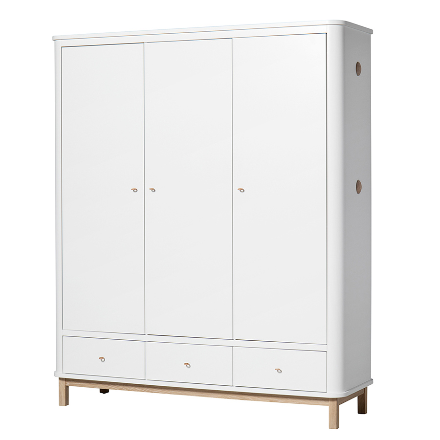 Oliver Furniture Wood Kleiderschrank 15-Türig Weiß/Eiche